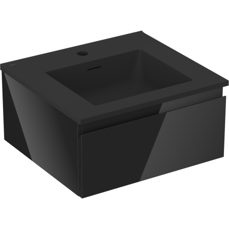 Mexen Orio dulap baie 50 cm cu chiuvetă Otis, 1 sertar, negru lucios/negru mat - 91A10-05023-1-BF70-W18M71