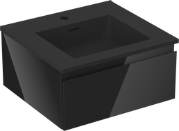 Mexen Orio fürdőszobai szekrény 50 cm mosdóval Otis, 1 fiók, fekete fényes/fekete matt - 91A10-05023-1-BF70-W18M71