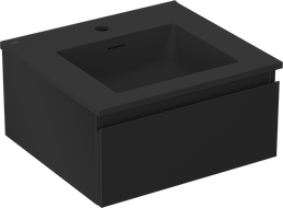 Mexen Orio fürdőszobaszekrény 50 cm mosdóval Otis, 1 fiók, fekete matt - 91A10-05023-1-BF71-W18M71