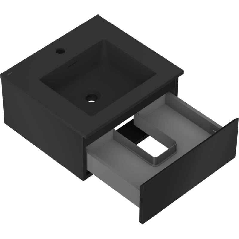 Mexen Orio dulap baie 50 cm cu lavoar Otis, 1 sertar, negru mat - 91A10-05023-1-BF71-W18M71