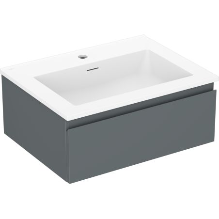 Mexen Orio 60 cm-es fürdőszobaszekrény Otis mosdóval, 1 fiók, grafit matt/fehér matt - 91A10-06023-1-BF66-W18M01