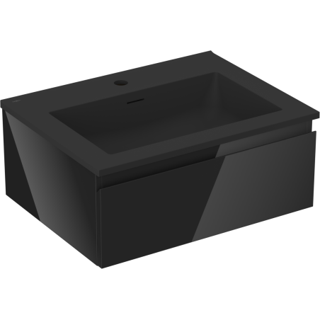 Mexen Orio dulap baie 60 cm cu lavoar Otis, 1 sertar, negru lucios/negru mat - 91A10-06023-1-BF70-W18M71