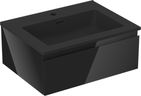 Mexen Orio dulap baie 60 cm cu lavoar Otis, 1 sertar, negru lucios/negru mat - 91A10-06023-1-BF70-W18M71
