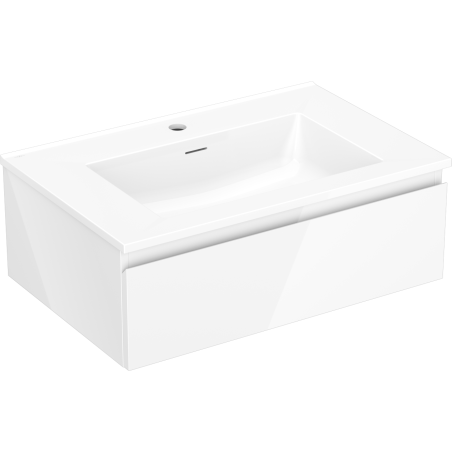 Mexen Orio fürdőszobaszekrény 70 cm mosdóval Otis, 1 fiók, fényes fehér - 91A10-07023-1-BF00-W18M00