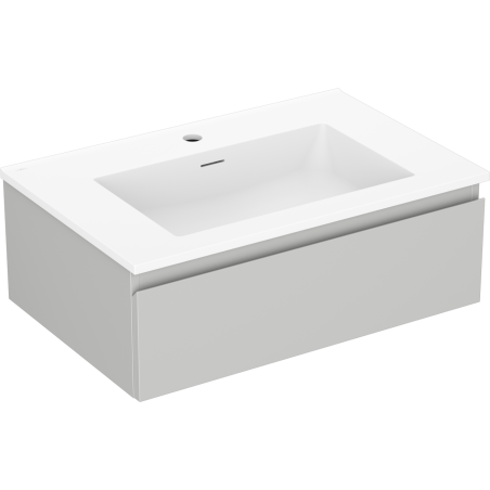 Mexen Orio 70 cm-es fürdőszobai szekrény Otis mosdóval, 1 fiók, szürke matt/fehér matt - 91A10-07023-1-BF62-W18M01