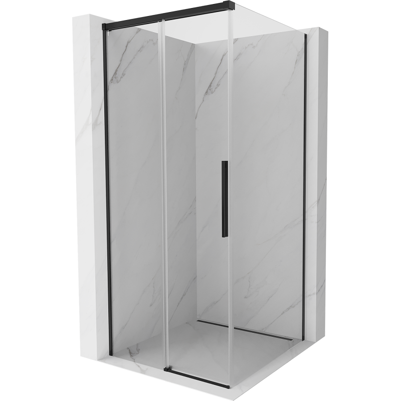 Cabina de duș Mexen Rox cu uși glisante 90 x 90 cm, transparentă, neagră - 8C2-090-090-70-00