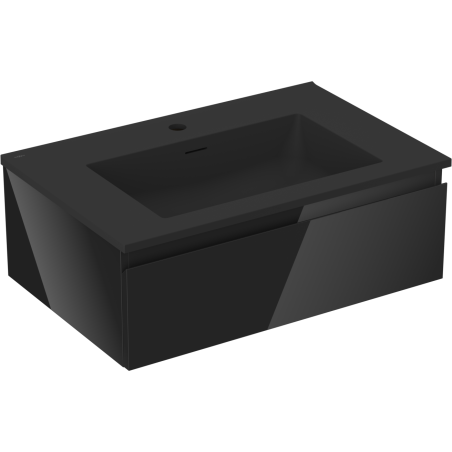 Mexen Orio dulap baie 70 cm cu lavoar Otis, 1 sertar, negru lucios/negru mat - 91A10-07023-1-BF70-W18M71