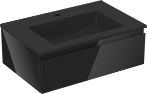 Mexen Orio dulap de baie de 70 cm cu lavoar Otis, 1 sertar, negru lucios/negru mat - 91A10-07023-1-BF70-W18M71