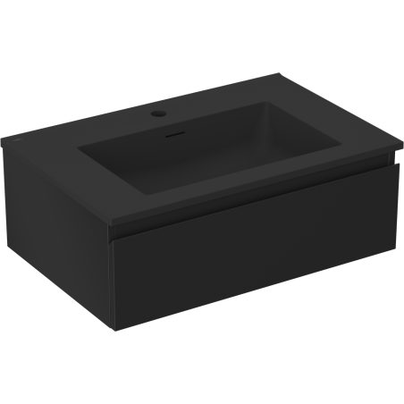 Dulap Mexen Orio pentru baie 70 cm cu chiuvetă Otis, 1 sertar, negru mat - 91A10-07023-1-BF71-W18M71