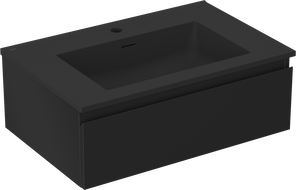 Dulap Mexen Orio pentru baie 70 cm cu chiuvetă Otis, 1 sertar, negru mat - 91A10-07023-1-BF71-W18M71