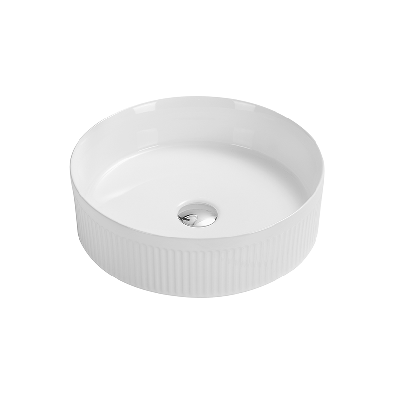 Mexen Grovo lavoar de blat cu caneluri 35 x 35 cm, alb - 22303500