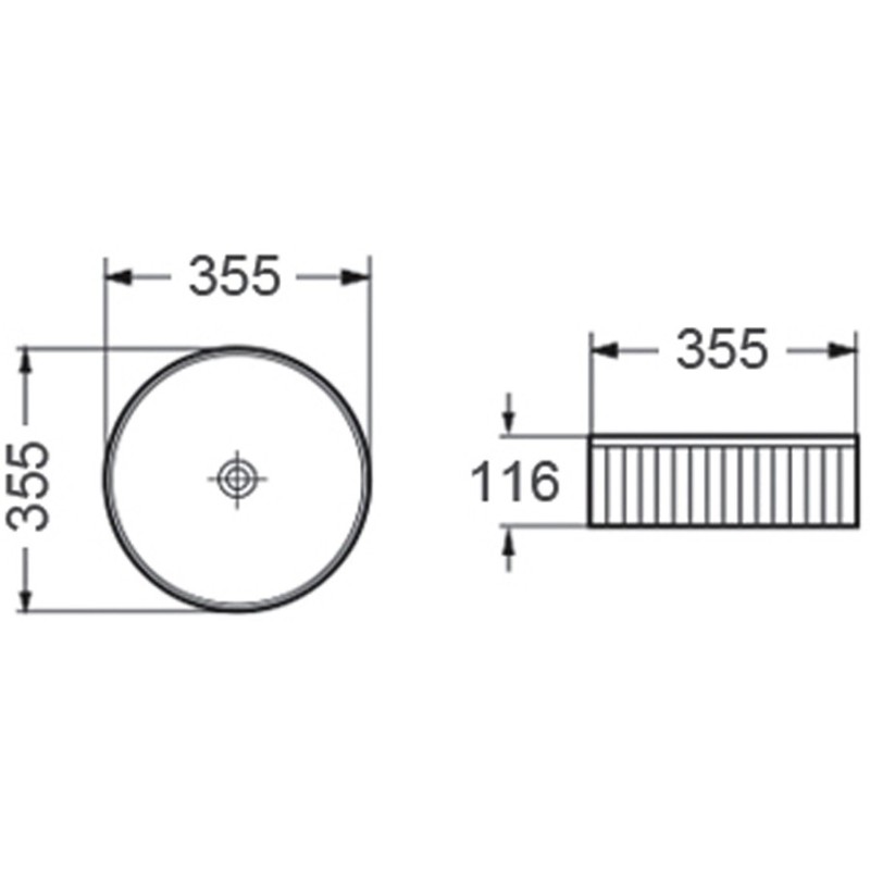Mexen Grovo chiuvetă de blat cu caneluri 35 x 35 cm, albă - 22303500