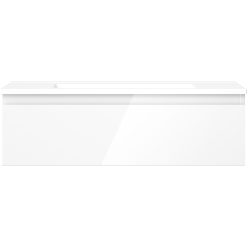 Mexen Orio fürdőszobai szekrény 80 cm mosdóval Otis, 1 fiók, fényes fehér - 91A10-08023-1-BF00-W18M00