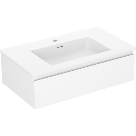 Dulap de baie Mexen Orio 80 cm cu chiuvetă Otis, 1 sertar, alb mat - 91A10-08023-1-BF01-W18M01