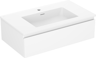 Dulap de baie Mexen Orio 80 cm cu chiuvetă Otis, 1 sertar, alb mat - 91A10-08023-1-BF01-W18M01
