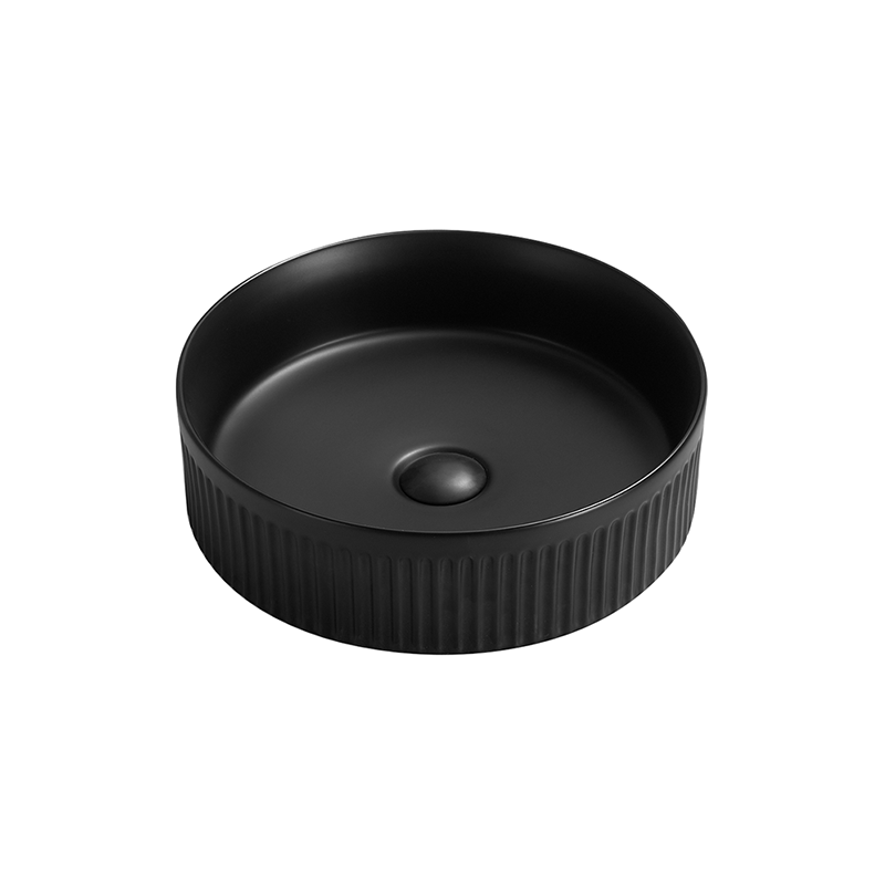 Mexen Grovo chiuvetă pe blat canelată 35 x 35 cm, negru mat - 22303585