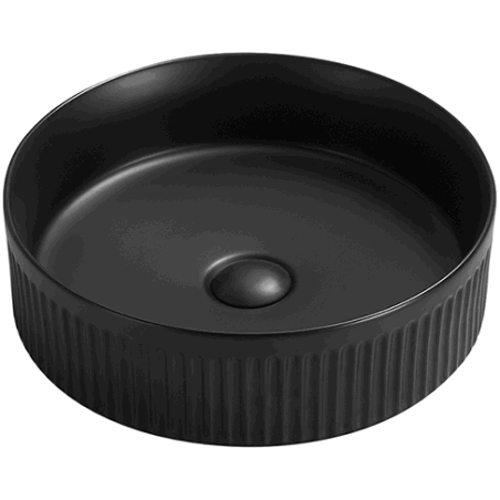 Mexen Grovo chiuvetă pe blat canelată 35 x 35 cm, negru mat - 22303585