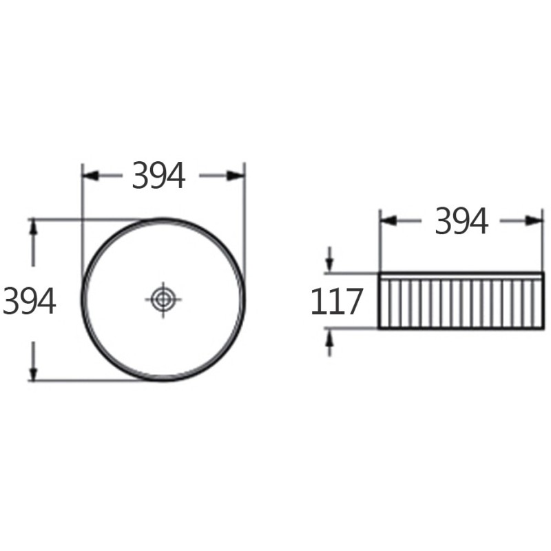Mexen Grovo chiuvetă suprapozitată cu caneluri 39 x 39 cm, albă - 22303900