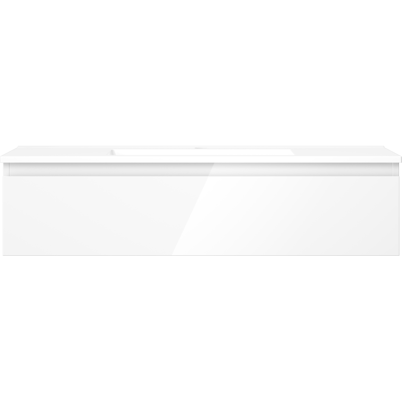 Mexen Orio 100 cm-es fürdőszobai szekrény Otis mosdóval, 1 fiók, fehér fényes - 91A10-10023-1-BF00-W18M00