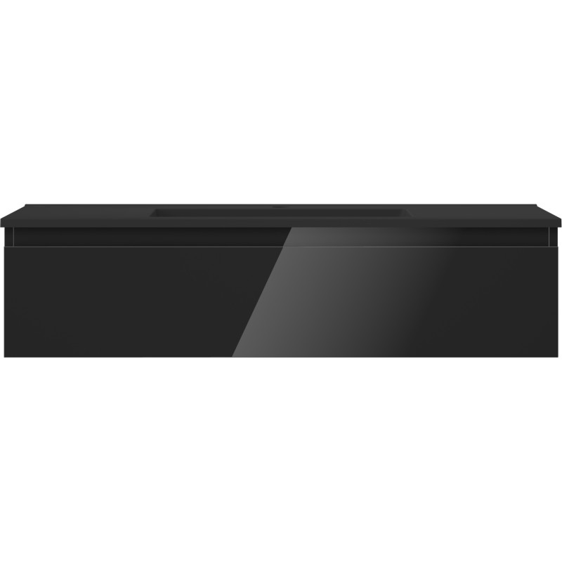 Mexen Orio dulap de baie 100 cm cu lavoar Otis, 1 sertar, negru lucios/negru mat - 91A10-10023-1-BF70-W18M71