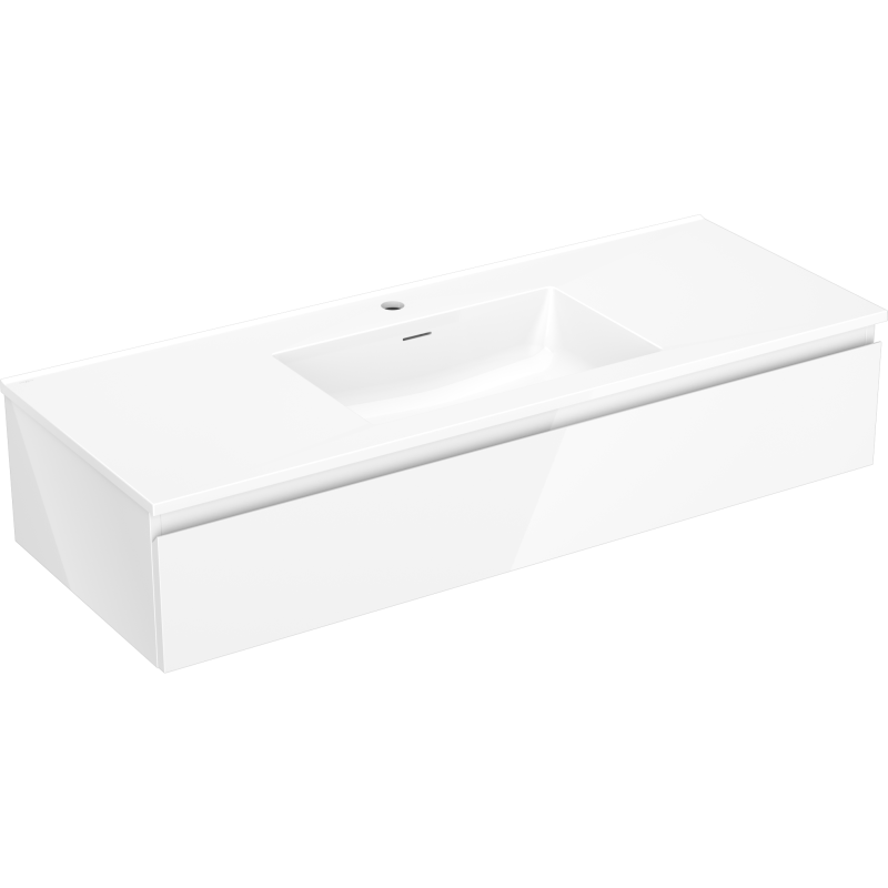 Mexen Orio dulap baie 120 cm cu chiuvetă Otis, 1 sertar, alb lucios - 91A10-12023-1-BF00-W18M00