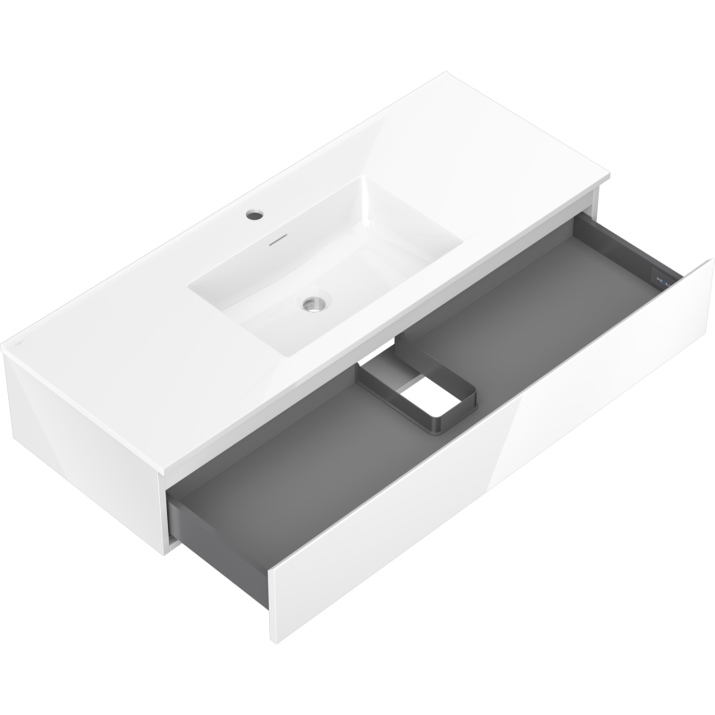Mexen Orio dulap baie 120 cm cu chiuvetă Otis, 1 sertar, alb lucios - 91A10-12023-1-BF00-W18M00