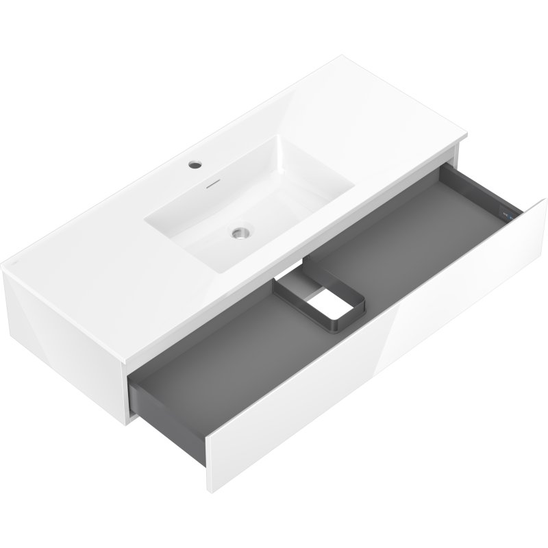 Mexen Orio fürdőszobaszekrény 120 cm mosdóval Otis, 1 fiók, fényes fehér - 91A10-12023-1-BF00-W18M00