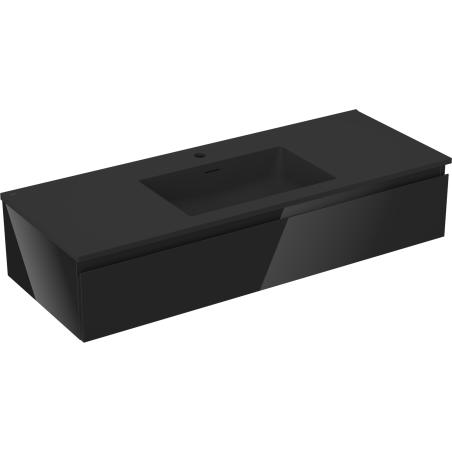 Mexen Orio dulap baie 120 cm cu lavoar Otis, 1 sertar, negru lucios/negru mat - 91A10-12023-1-BF70-W18M71