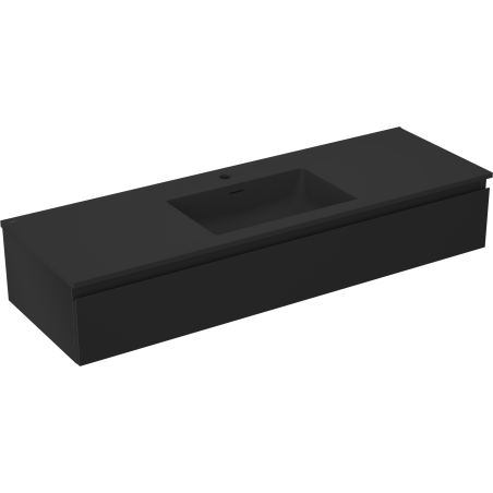 Mexen Orio dulap baie 140 cm cu lavoar Otis, 1 sertar, negru mat - 91A10-14023-1-BF71-W18M71