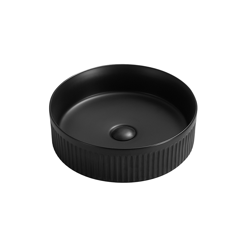 Mexen Grovo chiuvetă pe blat canelată 39 x 39 cm, negru mat - 22303985