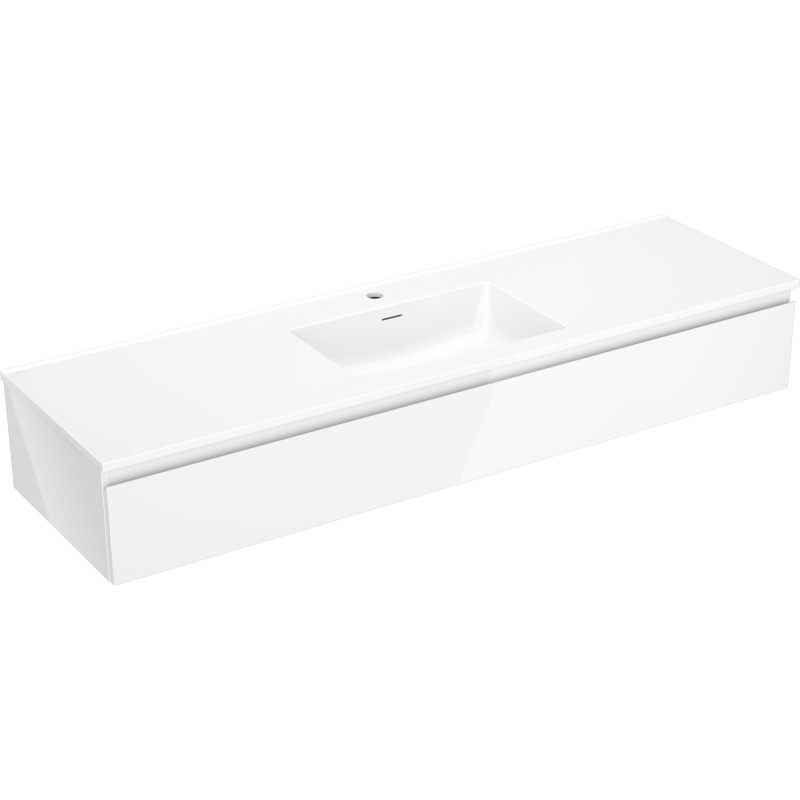 Mexen Orio dulap baie 160 cm cu lavoar Otis, 1 sertar, alb lucios - 91A10-16023-1-BF00-W18M00