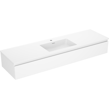 Mexen Orio 160 cm-es fürdőszobaszekrény Otis mosdóval, 1 fiókos, fehér matt - 91A10-16023-1-BF01-W18M01