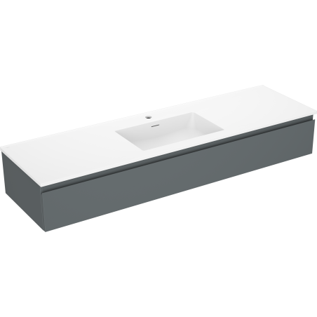 Mexen Orio fürdőszobai szekrény 160 cm mosdókagylóval Otis, 1 fiók, grafit matt/fehér matt - 91A10-16023-1-BF66-W18M01