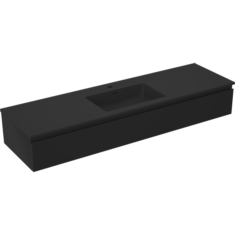 Mexen Orio dulap baie 160 cm cu chiuvetă Otis, 1 sertar, negru mat - 91A10-16023-1-BF71-W18M71