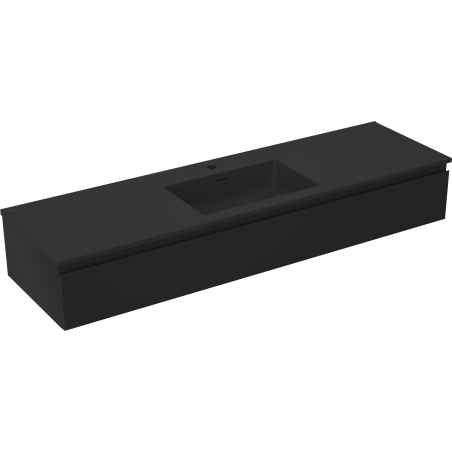 Mexen Orio dulap baie 160 cm cu lavoar Otis, 1 sertar, negru mat - 91A10-16023-1-BF71-W18M71
