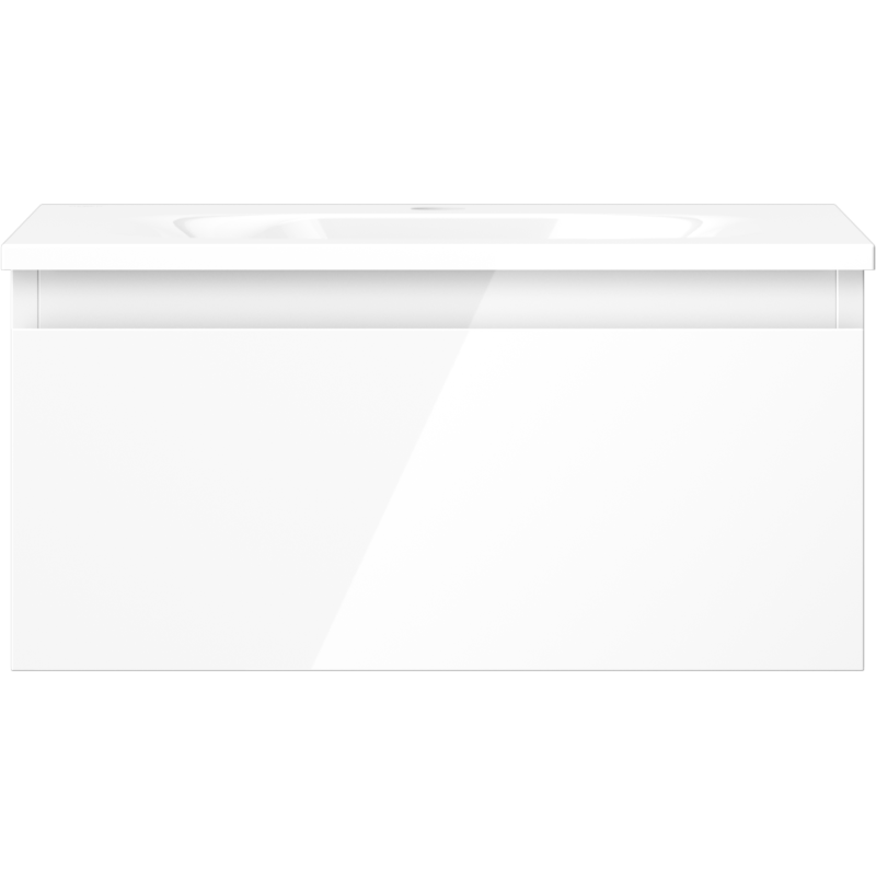 Mexen Orio 50 cm-es fürdőszobaszekrény Vela mosdóval, 1 fiók, fényes fehér - 91A10-05023-1-BF00-W23M00