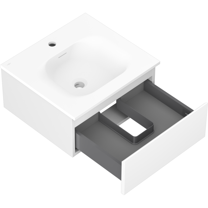 Mexen Orio dulap baie 50 cm cu lavoar Vela, 1 sertar, alb mat - 91A10-05023-1-BF01-W23M01