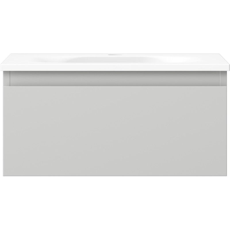 Mexen Orio fürdőszobai szekrény 50 cm-es Vela mosdóval, 1 fiók, szürke matt/fehér matt - 91A10-05023-1-BF62-W23M01