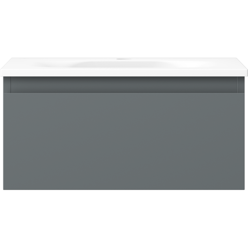 Mexen Orio fürdőszobai szekrény 50 cm Vela mosdóval, 1 fiók, grafit matt/fehér matt - 91A10-05023-1-BF66-W23M01