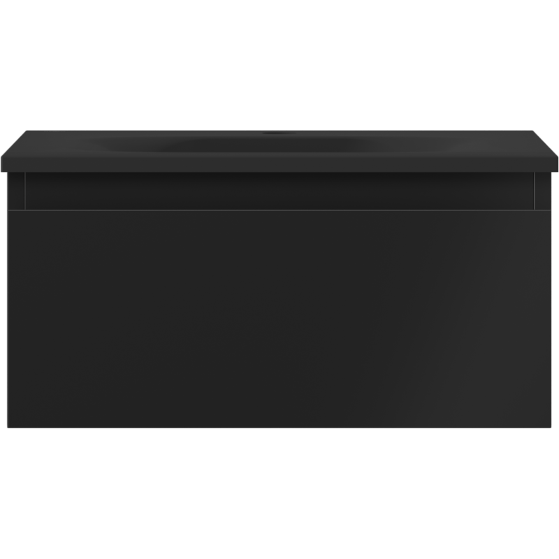 Mexen Orio 50 cm-es fürdőszobai szekrény Vela mosdóval, 1 fiók, fekete matt - 91A10-05023-1-BF71-W23M71
