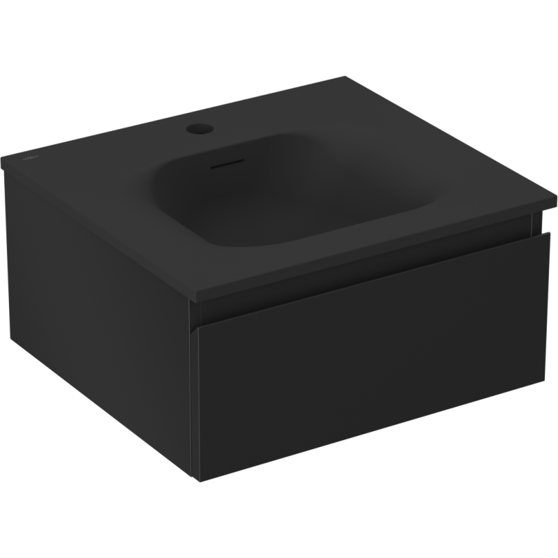 Mexen Orio dulap de baie 50 cm cu chiuvetă Vela, 1 sertar, negru mat - 91A10-05023-1-BF71-W23M71