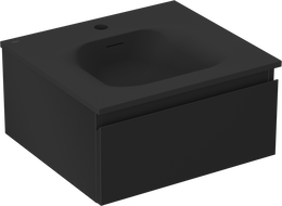 Mexen Orio 50 cm-es fürdőszobai szekrény Vela mosdóval, 1 fiók, fekete matt - 91A10-05023-1-BF71-W23M71