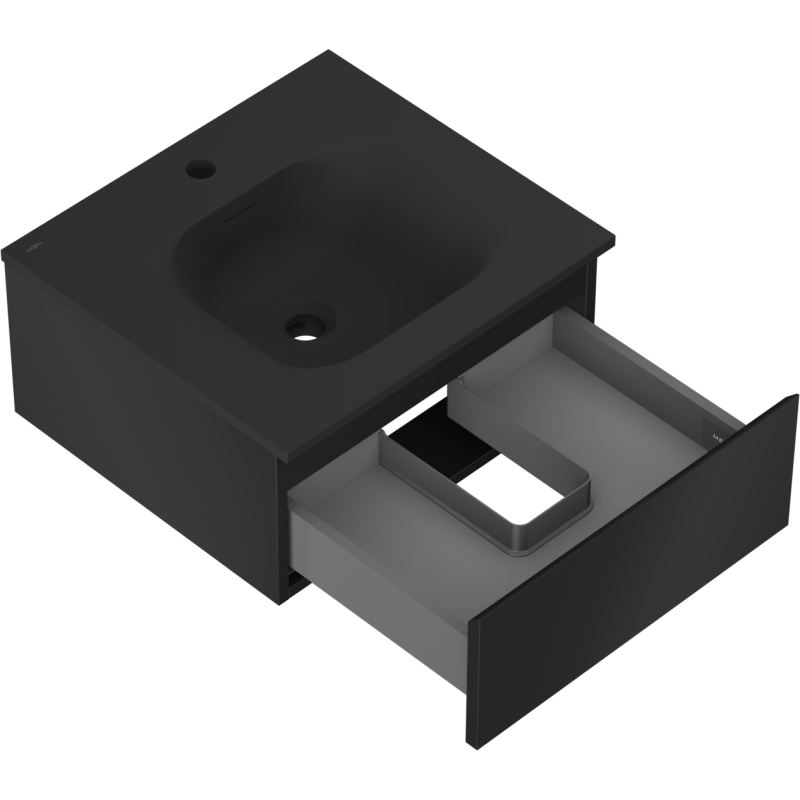 Mexen Orio dulap de baie 50 cm cu chiuvetă Vela, 1 sertar, negru mat - 91A10-05023-1-BF71-W23M71
