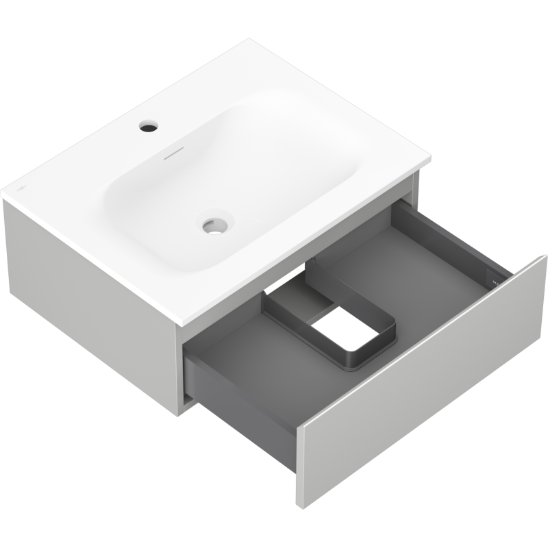 Mexen Orio dulap baie 60 cm cu lavoar Vela, 1 sertar, gri mat/alb mat - 91A10-06023-1-BF62-W23M01