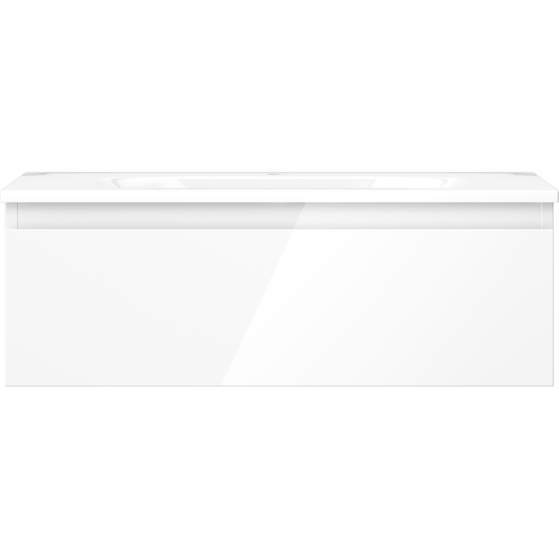 Mexen Orio fürdőszobai szekrény 70 cm Vela mosdóval, 1 fiók, fehér fényes - 91A10-07023-1-BF00-W23M00