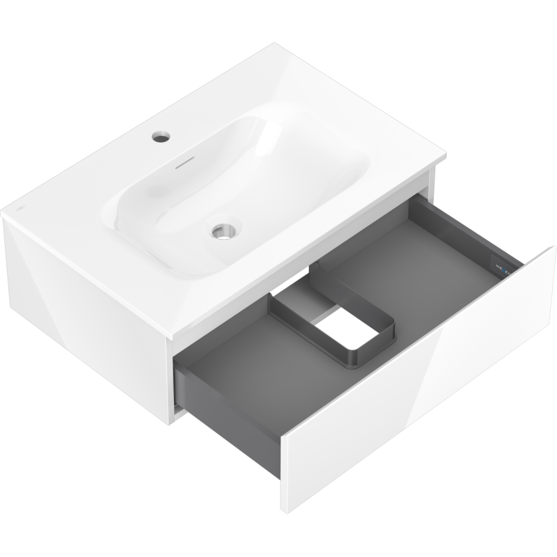 Mexen Orio dulap de baie 70 cm cu lavoar Vela, 1 sertar, alb lucios - 91A10-07023-1-BF00-W23M00