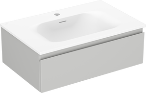 Mexen Orio 70 cm-es fürdőszobai szekrény Vela mosdóval, 1 fiók, szürke matt/fehér matt - 91A10-07023-1-BF62-W23M01