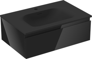 Mexen Orio dulap baie 70 cm cu lavoar Vela, 1 sertar, negru lucios/negru mat - 91A10-07023-1-BF70-W23M71