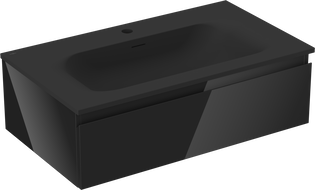 Mexen Orio dulap de baie 80 cm cu chiuvetă Vela, 1 sertar, negru lucios/negru mat - 91A10-08023-1-BF70-W23M71