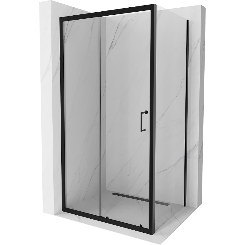 Mexen Apia cabina de duș glisantă 105 x 90 cm, transparentă, neagră - 840-105-090-70-00